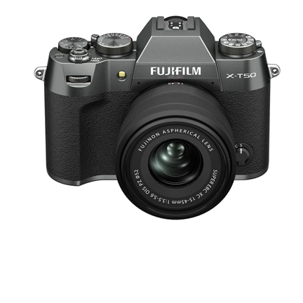 Fujifilm X-T50 + XC 15-45mm f/3.5-5.6 OIS PIZ MILC fényképezőgép KIT (szénezüst)