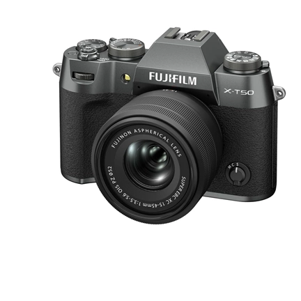 Fujifilm X-T50 + XC 15-45mm f/3.5-5.6 OIS PIZ MILC fényképezőgép KIT (szénezüst)