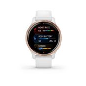 GARMIN Venu 2S Rose Gold Stainless Steel Bezel with White Case and Silicone Band GARMIN Venu 2S Rose Gold Stainless Steel Bezel with White Case and Silicone Band
