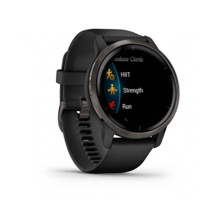 GARMIN Venu 2 Slate stainless steel bezel with black case and silicone band