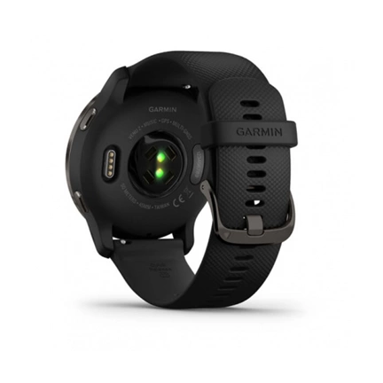 GARMIN Venu 2 Slate stainless steel bezel with black case and silicone band