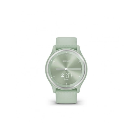 GARMIN Vivomove Sport - Cool Mint Case and Silicone Band with Silver Accents