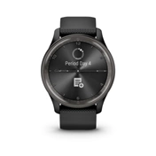 GARMIN Vívomove Trend - Slate Stainless Steel Bezel with Black Case and Silicone Band