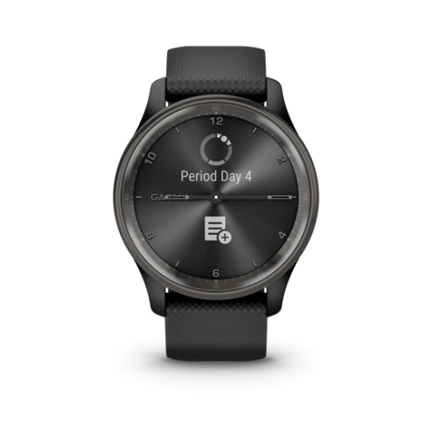 GARMIN Vívomove Trend - Slate Stainless Steel Bezel with Black Case and Silicone Band