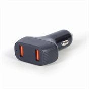 GEMBIRD 2-port USB car fast charger, QC3.0, 36 W, black