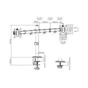 GEMBIRD Adjustable desk 2-display mounting arm (rotate, tilt, swivel), 17"-32", up to 9 kg GEMBIRD Adjustable desk 2-display mounting arm (rotate, tilt, swivel), 17"-32", up to 9 kg