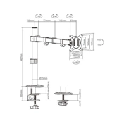GEMBIRD Adjustable desk display mounting arm (rotate, tilt, swivel), 17"-32", up to 9 kg