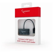 GEMBIRD Compact USB Type-C SDXC combo card reader, black