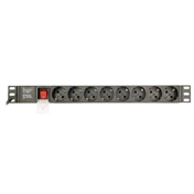 GEMBIRD Energenie Power distribution unit (PDU), 8 Schuko sockets, 1U, 10A, 3 m cable
