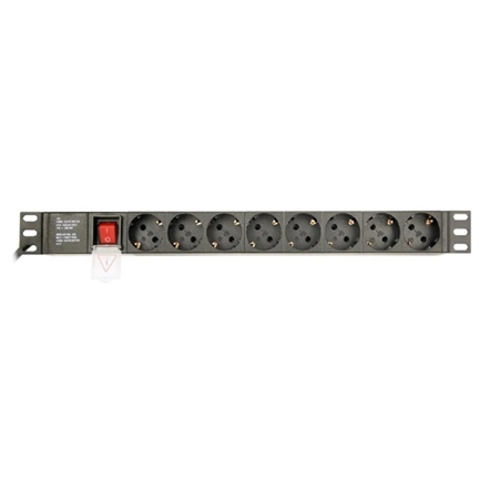 GEMBIRD Energenie Power distribution unit (PDU), 8 Schuko sockets, 1U, 10A, 3 m cable