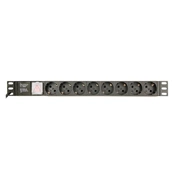 GEMBIRD Energenie Power distribution unit (PDU), 8 Schuko sockets, 1U, 10A, C14 plug 3 m cable