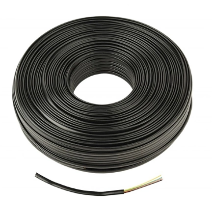 GEMBIRD Flat telephone cable stranded wire 100 meters, black, 4 wires