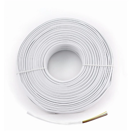 GEMBIRD Flat telephone cable stranded wire 100 meters, white, 4 wires