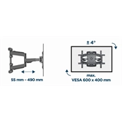 GEMBIRD Full-motion TV wall mount, 32" - 75"
