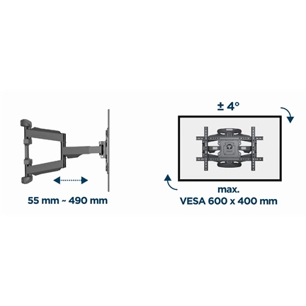 GEMBIRD Full-motion TV wall mount, 32" - 75"