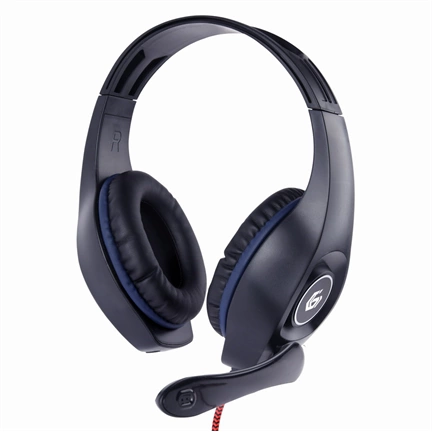 GEMBIRD Gaming headset with volume control, 3.5 mm, blue-black