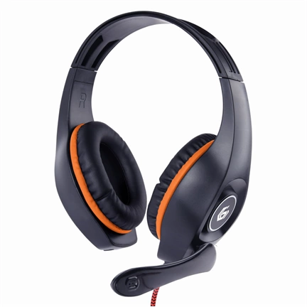 GEMBIRD Gaming headset with volume control, 3.5 mm, orange-black