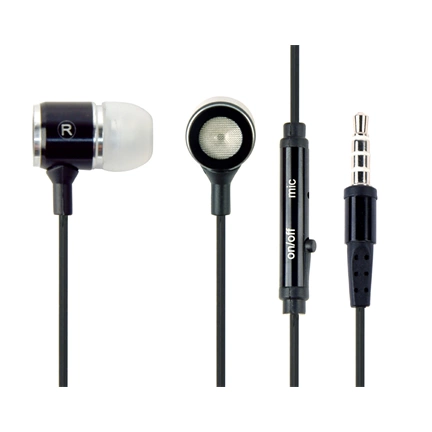 GEMBIRD Metal earphones with microphone, black