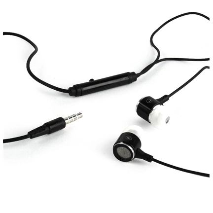 GEMBIRD Metal earphones with microphone, black