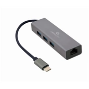 GEMBIRD USB-C Gigabit network adapter with 3-port USB 3.1 hub