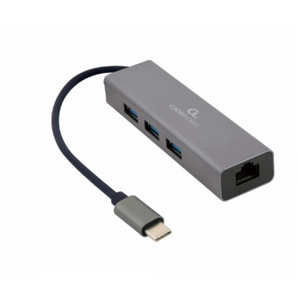 GEMBIRD USB-C Gigabit network adapter with 3-port USB 3.1 hub