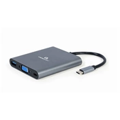 GEMBIRD USB Type-C 6-in-1 multi-port adapter (Hub3.1 + HDMI + VGA + PD + card reader + stereo audio), space grey
