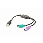 GEMBIRD USB to PS/2 converter cable, 0.3 m, black
