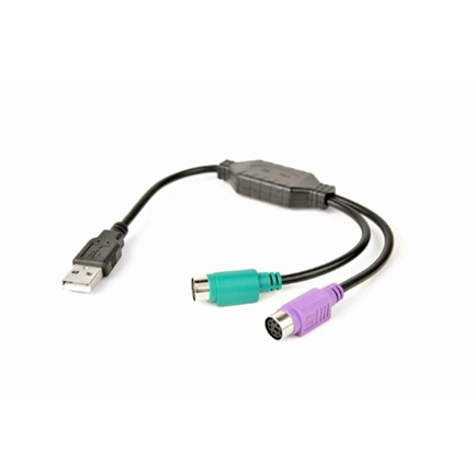 GEMBIRD USB to PS/2 converter cable, 0.3 m, black