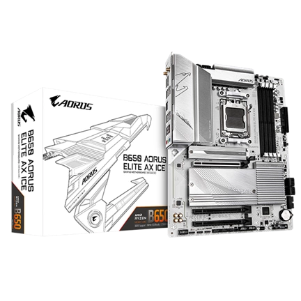 GIGABYTE Alaplap AM5 B650 AORUS ELITE AX ICE AMD B650, ATX