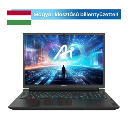 GIGABYTE G6X 9KG 16" WUXGA (165Hz), Intel Core i7-13650HX (14C/4.9Ghz), 16GB, 1TB SSD, RTX 4060, Magyar billentyű GIGABYTE G6X 9KG 16" WUXGA (165Hz), Intel Core i7-13650HX (14C/4.9Ghz), 16GB, 1TB SSD, RTX 4060, Magyar billentyű