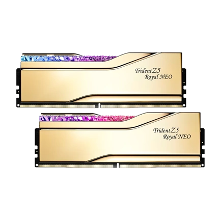 G.SKILL Trident Z5 ROYAL Neo 32GB Kit2 (2 x 16GB) DDR5 6400Mhz CL30-39-39-102 1.4V Gold G.SKILL Trident Z5 ROYAL Neo 32GB Kit2 (2 x 16GB) DDR5 6400Mhz CL30-39-39-102 1.4V Gold