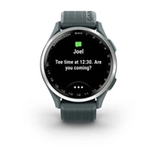 Garmin Approach S44 - GPS golf okosóra, ezüst alumíniumkeret, ködös szilikonszíj