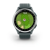 Garmin Approach S44 - GPS golf okosóra, ezüst alumíniumkeret, ködös szilikonszíj