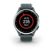 Garmin Approach S44 - GPS golf okosóra, ezüst alumíniumkeret, ködös szilikonszíj