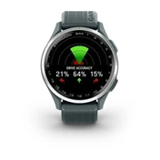 Garmin Approach S44 - GPS golf okosóra, ezüst alumíniumkeret, ködös szilikonszíj