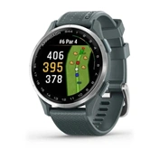 Garmin Approach S44 - GPS golf okosóra, ezüst alumíniumkeret, ködös szilikonszíj