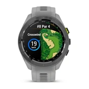 Garmin Approach S70 - prémium GPS golf okosóra, 42mm, fekete/élénk sárga kerámiakeret, porszürke szilikonszíj