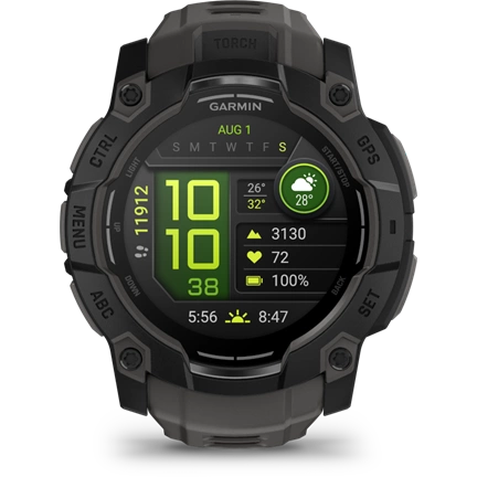 Garmin Instinct 3 okosóra - 50mm, AMOLED kijelző, strapabíró, GPS, fekete, sötétszürke szíj Garmin Instinct 3 okosóra - 50mm, AMOLED kijelző, strapabíró, GPS, fekete, sötétszürke szíj