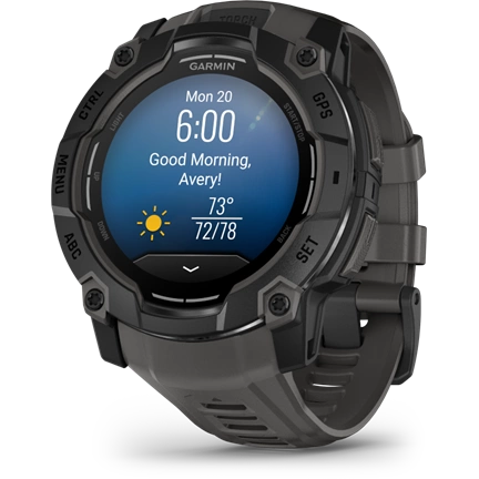 Garmin Instinct 3 okosóra - 50mm, AMOLED kijelző, strapabíró, GPS, fekete, sötétszürke szíj Garmin Instinct 3 okosóra - 50mm, AMOLED kijelző, strapabíró, GPS, fekete, sötétszürke szíj