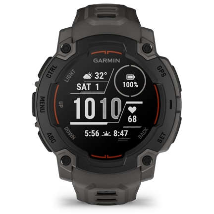 Garmin Instinct E okosóra - 45mm, strapabíró, GPS, fekete, sötétszürke szíj