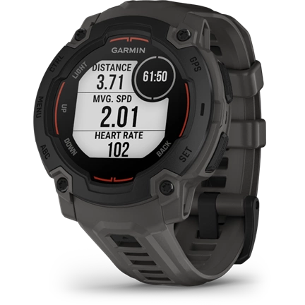 Garmin Instinct E okosóra - 45mm, strapabíró, GPS, fekete, sötétszürke szíj