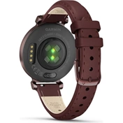 Garmin Lily 2 Classic okosóra - kicsi, stílusos, rejtett kijelzős - sötét bronz, eperfa bőrszíj