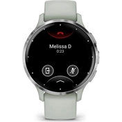 Garmin Venu 3S okosóra - ezüst rozsdamentes acélkeret, zsályaszürke tok és szilikonszíj