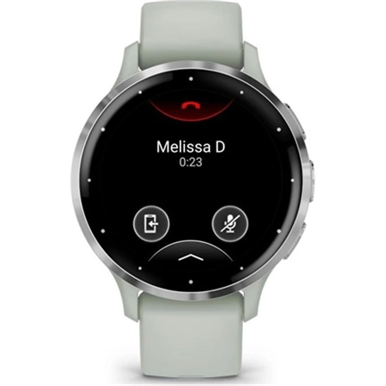 Garmin Venu 3S okosóra - ezüst rozsdamentes acélkeret, zsályaszürke tok és szilikonszíj
