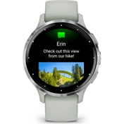 Garmin Venu 3S okosóra - ezüst rozsdamentes acélkeret, zsályaszürke tok és szilikonszíj