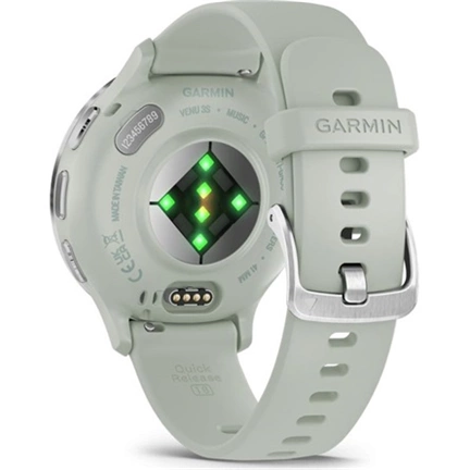 Garmin Venu 3S okosóra - ezüst rozsdamentes acélkeret, zsályaszürke tok és szilikonszíj