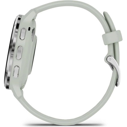Garmin Venu 3S okosóra - ezüst rozsdamentes acélkeret, zsályaszürke tok és szilikonszíj