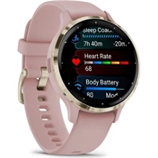Garmin Venu 3S okosóra - krémarany rozsdamentes acélkeret, porrózsa tok és szilikonszíj Garmin Venu 3S okosóra - krémarany rozsdamentes acélkeret, porrózsa tok és szilikonszíj