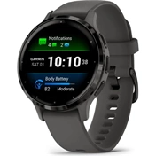 Garmin Venu 3S okosóra - palaszürke rozsdamentes acélkeret, kavicsszürke tok és szilikonszíj