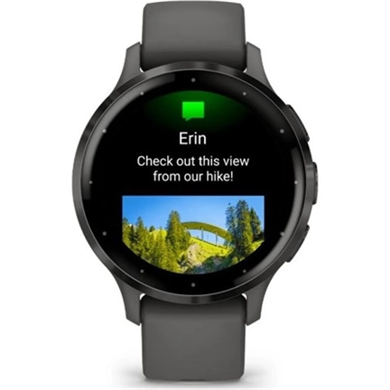 Garmin Venu 3S okosóra - palaszürke rozsdamentes acélkeret, kavicsszürke tok és szilikonszíj